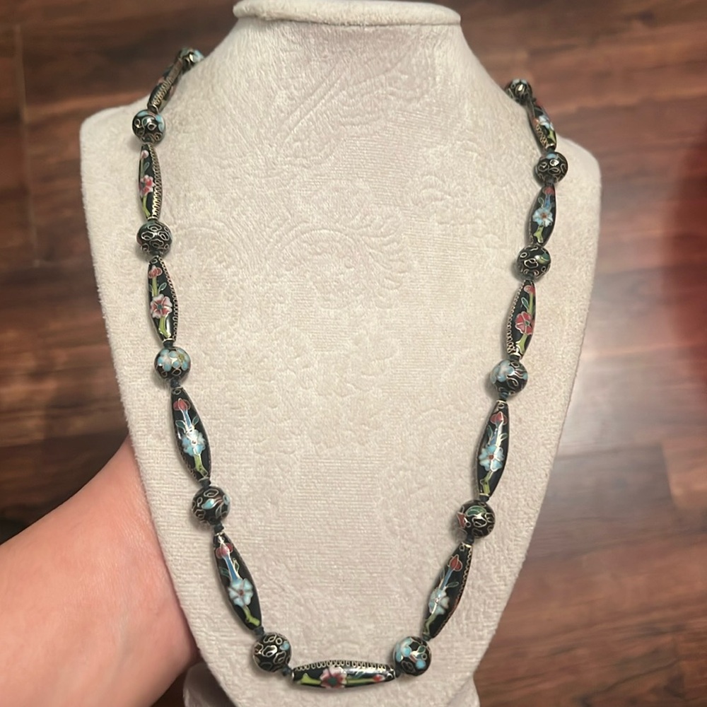 Vintage Cloisonné Beaded Necklace